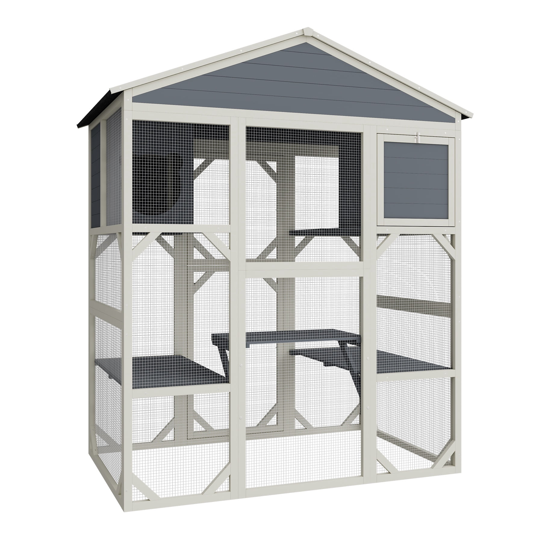 Catio Enclosure for Cars, Seizeen Outdoor Cat House Pet Cage Enclosure for Kitty w/Waterproof Roof, Platform