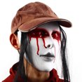 thumbnail image 2 of Máscara de terror con mueca pálida, sangre y lágrimas, disfraz de Halloween, fiesta, accesorios de disfraz de terror complicados, 2 of 5
