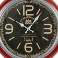 thumbnail image 5 of DecMode 17 x 17 In. Red Metal Vintage Wall Clock, 5 of 10