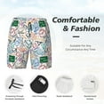 thumbnail image 4 of Kdxio Back To School Print Men's Swim Trunks with Compression Liner 7 Inch Inseam Quick Dry Swim Shorts, 4 of 7