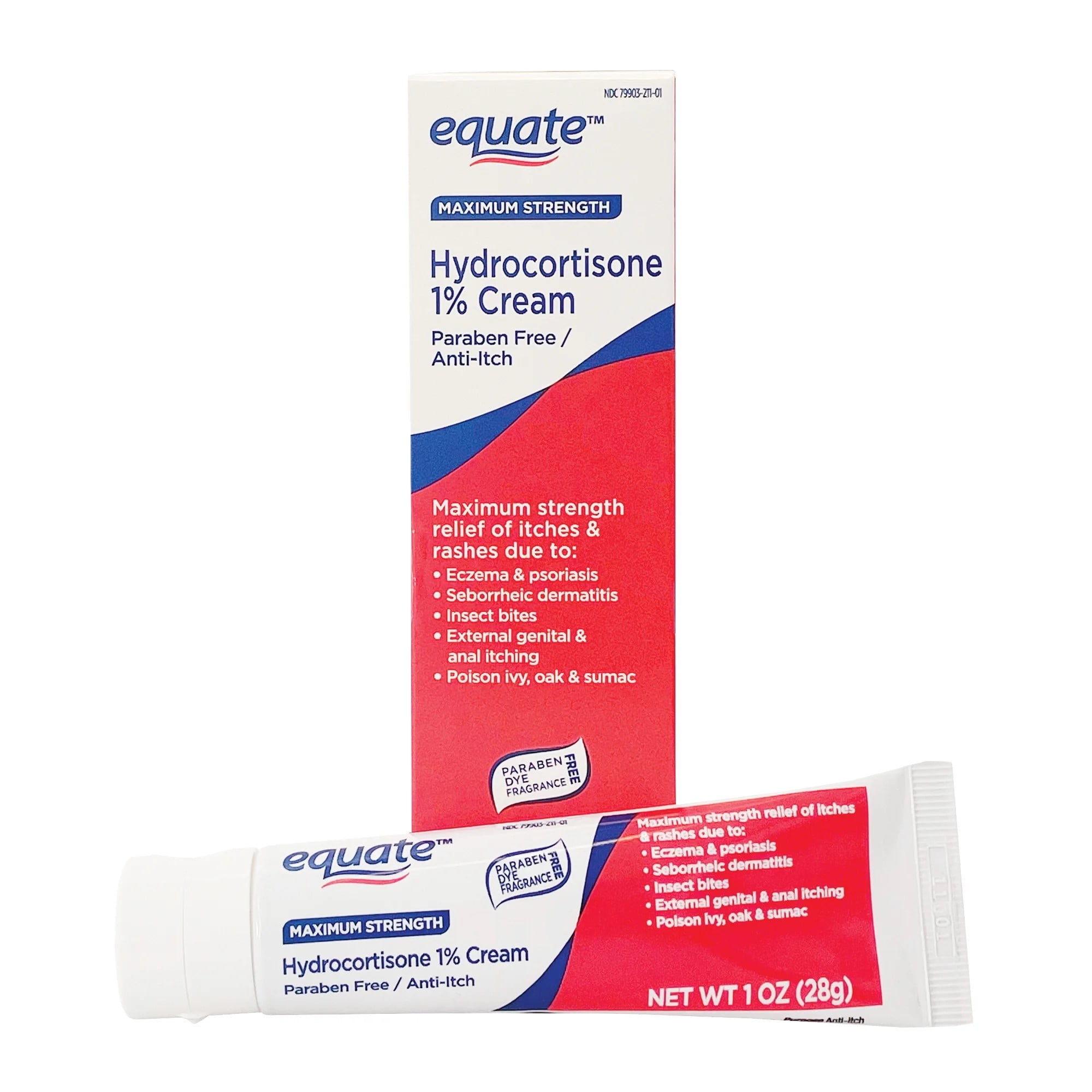 (3 pack) Equate Maximum Strength Anti Itch Hydrocortisone Cream, Paraben Free, 1 oz