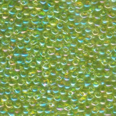 3 Teardrop Shape - Lime AB Miyuki 3.4mm Fringe, Loose Seed Beads, Glass Tear Drops 25 Gram