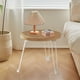 thumbnail image 5 of Mesa auxiliar redonda plegable, pequeña, ideal para el sofá, fácil de mover, estructura metálica, estilo moderno, para salón, alta resistencia, mesa de centro compacta, uso decorativo, 45 cm, 5 of 8