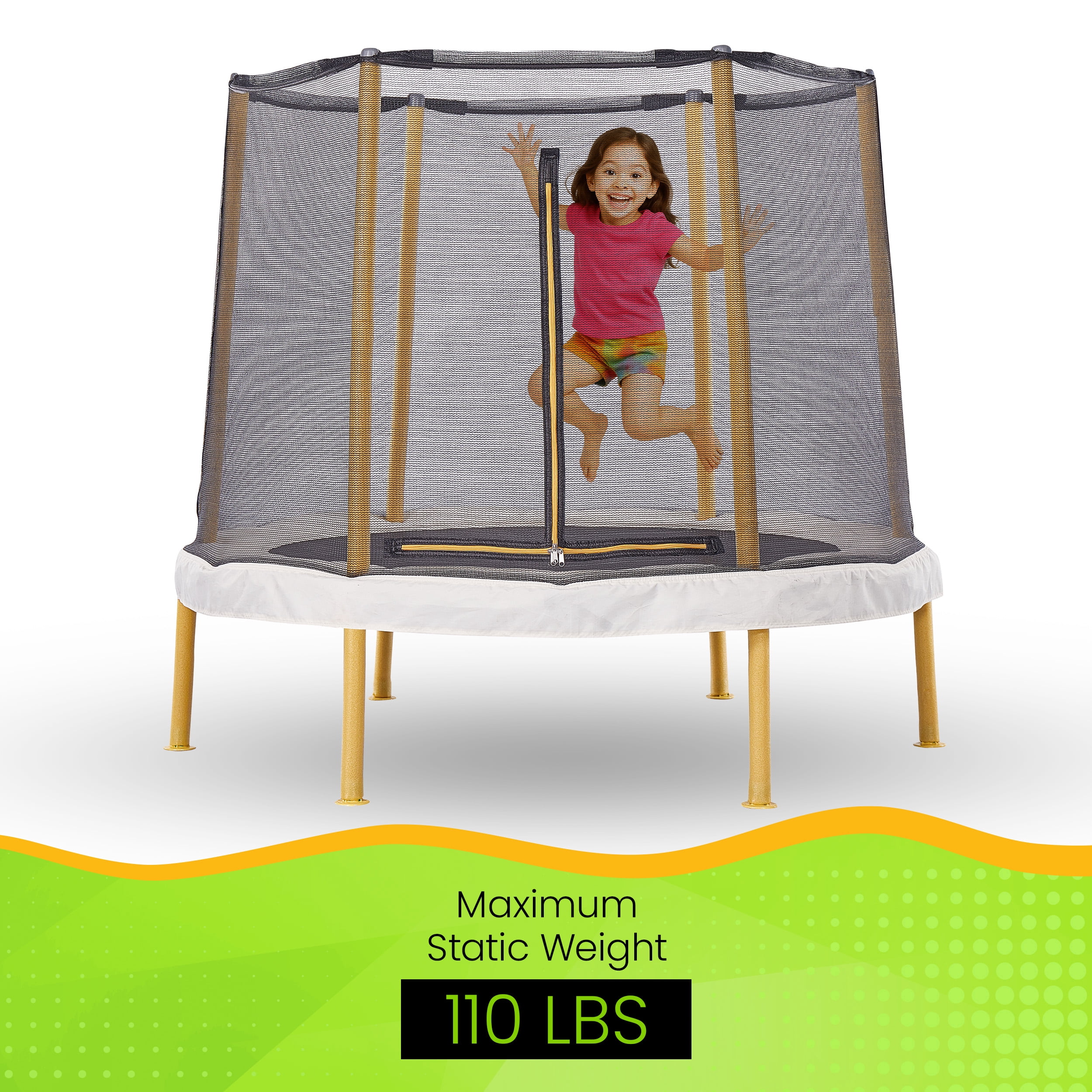 JumpKing 60” Round Trampoline with Enclosure – The Ultimate Fun for Indoor & Outdoor Play!