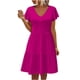 thumbnail image 1 of Vestidos Umfun para mujer 2024, vestido informal holgado de tirantes, vestido playero con cuello en V y bolsillos, vestidos de manga corta, rosa fuerte, tallas S, 1 of 1