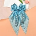thumbnail image 3 of Sequin Bow Hair Ribbon Clips for Women - Glittering Bows - Disco Sparkling Hair Bow Clips - Headwear for Party Ball - Bow Hair Accessories, 3 of 6