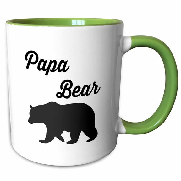3drose, Image of Papa Bear Quote, 11oz Two-tone Green Mug