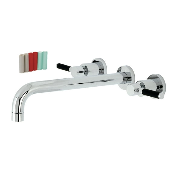 Kingston Brass KS8051DKL Kaiser Two-Handle Wall Mount Roman Tub Faucet, Polished Chrome