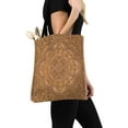 thumbnail image 3 of ASHLEIGH Retro Mandala Style Floral Circle Wood Carving Art Canvas Reusable Tote Bag Durable Shopping Tote Bags Book Bags for Women Men Kids, 3 of 3