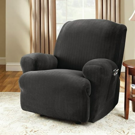 Sure Fit Stretch Pinstripe Recliner Slipcover, Chocolate