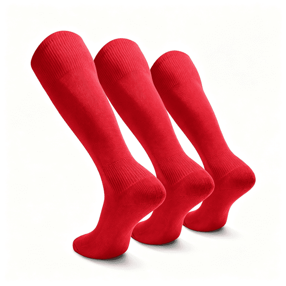 OQRKI 3 Pairs Soccer Baseball Softball Socks for Kids Youth Adults-Over the Calf Athletic Sports Football Socks Sports Socks