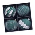 thumbnail image 3 of 4 piezas de adornos de bolas de Navidad, adornos colgantes para de Navidad, decoración artesanal de Navidad para Acción de Gracias, Halloween, verde intenso, 3 of 7