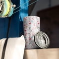 thumbnail image 3 of 20oz Tumblers Pink Christmas Santa and Penguin Pattern Stainless Steel Vacuum Insulated Double Wall Travel Tumbler Cups Mug with Lid and Straw,Cleaning Brush for Cold & Hot Drinks, 3 of 7