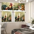 thumbnail image 2 of Chicken Print 3 Piece Kitchen Blackout Curtains Elegant Curtains Tier and Valance Window Curtains Set Curtain Sets with ValanceWindow Valances for Bedroom, 2 of 6