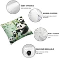 thumbnail image 4 of Patifu Kawaii Pandas Pillow Cover  Watercolor Wildlife Animal Double Sides Print Pillowcases for Bed or Sofa Bamboo Botanical Plant Pillowcases for Sofa Couch Chair 12x12in, 4 of 5