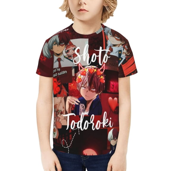 My Hero Academia Shoto Todoroki Kids T-Shirt 3d Printed Graphic T-Shirts Boys And Girls Short Sleeve Shirts For Youth Kids X-Small