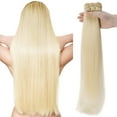 thumbnail image 1 of SEGO Platinum Blonde Bundle Straight Remy Human Hair Weft Sew in Hair Extensions for Women Brazilian Hair Weave Double Weft 7A Thick Soft Hand Tied Hair Weave, 1 of 8