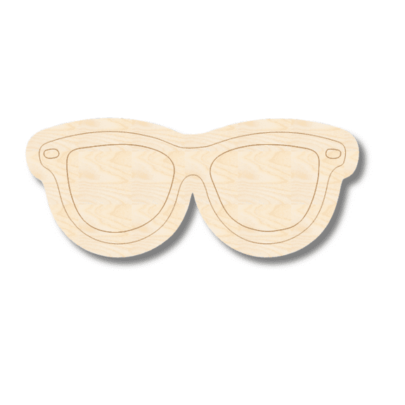 Unfinished Wood Etched Sunglasses Shape 3" / 1/8"