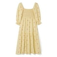 thumbnail image 5 of Cenuakty Women Long Dress, Long Sleeve Dress Square Neck Embroidery Flower Loose Swing Dress, 5 of 9