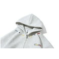 thumbnail image 4 of Hoodies Men Fall Double Zip Hoodie Embroidered Outdoor Casual Style Hooded Sweatshirt Men's Sweatshirts White L, 4 of 7