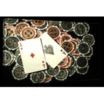 Elephant Stock Poker Ace High Wall Art - Horizontal Canvas Wall Art - Living Room Wall Decor - Photography Hobbies And Lifestyle Canvas - Black And Beige Decor - 30" x 20"