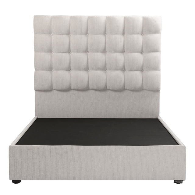 Base Cama Matrimonial + Cabecera Slip Trinity Crema