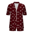 thumbnail image 6 of Fengqque Womens 2 Piece Sets Shirt Cardigan Short Sets Summer Printed Two Piece Outfits Beach Vacation Set Wine-B L(L), 6 of 6