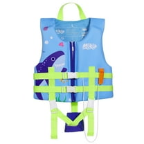 MoKo Kids Swim Vest for Boys Girls, Swimming Training Life Float Jacket Swimsuit for 46-77 lbs, L Size,Blue Shark