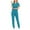Dark Blue, variant on Aofany Scrubs Set for Women Nurse Uniform Jogger Suit Stretch Short Sleeve Top & Pants with Multi Pocket for Nurse Workwear