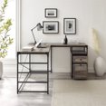 thumbnail image 3 of Bureau d'Ordinateur en Forme de L avec Rangement en Lavis Gris, 3 of 8
