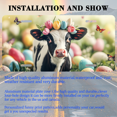 thumbnail image 3 of 1 Pcs 2D Flat License Plate Covers & Frames, Baby Cow with Easter Eggs For Decorative Front, Waterproof For Decoration Aluminum License Plate Covers & Frames Cover For Men Women, 12" X 6", 3 of 7