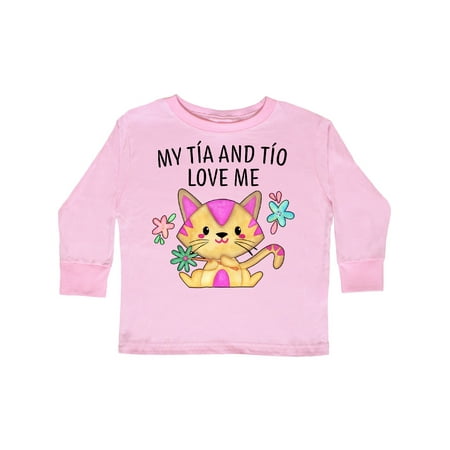 

Inktastic My Tía and Tío Love Me with Cute Kitten and Flowers Gift Toddler Boy or Toddler Girl Long Sleeve T-Shirt