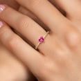 thumbnail image 4 of Gem Stone King 14K Two Tone Gold Pink Created Sapphire and Lab Grown Diamond Engagement Ring for Women | 0.76 Cttw | Heart Shape 5MM | Gemstone September Birthstone | Size 7, 4 of 6