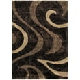 thumbnail image 2 of HR HANDCRAFT RUGS, shag Rug 5X7 for Living Room Decor 2021 Rug Trends Bright Modern Swirls Pattern, 3-D Hand Curved Shaggy Rug Chocolate Brown/Blue/Navy, 2 of 7
