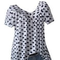 thumbnail image 4 of Aloohaidyvio Tops Plus Size Clearance,Women Plus Size Tops Casual Dot Daily Short Sleeve Shirt Blouse, 4 of 5