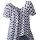 thumbnail image 4 of ICHUANYI Clearance Women Plus Size Casual V Neck Print Daily Short Sleeve Tops Shirt Blouse(White, XL) ICHUANYI WER2023080813635, 4 of 5