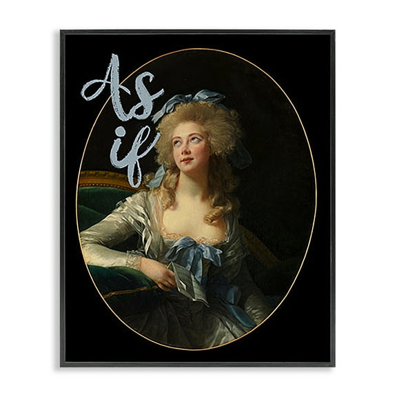 Stupell Industries As If Classical Portrait Novelty & Humor Painting Black Framed Art Print Wall Art, 11 x 14