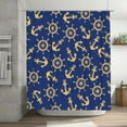 thumbnail image 5 of Honeii Anchors and Nautical Print Shower Curtain 72x72in,Bathroom Curtain,Waterproof Fabric Shower Curtain Set with Hooks, 5 of 5