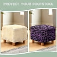 thumbnail image 6 of SCRAWLGOD Fur Pattern Leopard Print Violet Black Ottoman Cover Square Stretch Slipcover for Square Ottomans, Anti-Slip Footstool Cover with Elastic Bottom, Machine Washable, 6 of 7