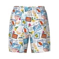 thumbnail image 4 of Lsque Mens Swim Trunks Summer Stamp Pattern - Bathing Suit Compression Liner - Beach Swim Shorts Swimwear - (S-3XL) - Stretch Quick Dry -Large, 4 of 9