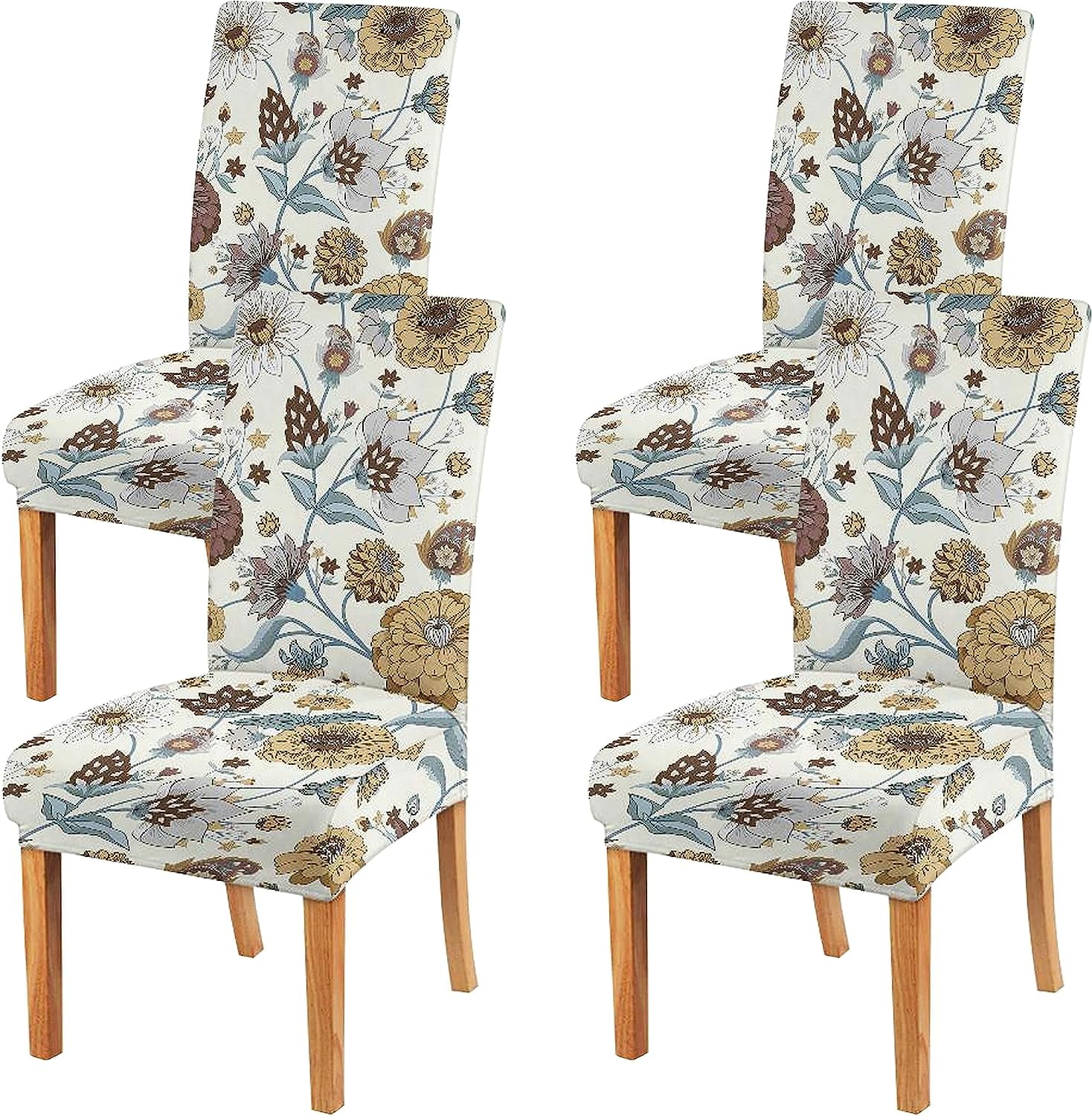 Oversize Vintage Chair Covers for Dining Room Set of 4,Large Stretch