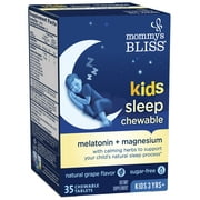 Mommy's Bliss Kids Sleep Chewable, Grape, Dietary Supplement, Contains Melatonin, Magnesium & Calming Herbs, 35 Count