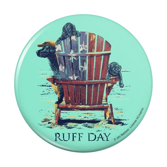Ruff Day Labrador Lab Dogs Rough Pinback Button Pin