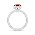 thumbnail image 2 of ANGARA Lab Grown 2 Ct Oval Ruby Classic Halo Engagement Ring for Women in 14K White Gold (Size-9x7mm) | July Birthstone, Birthday, Anniversary, Jewelry Gift for Women | Lab-Grown Ruby Ring, 2 of 7