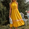 thumbnail image 3 of Vestido túnica de mujer Vestido ceñido al cuerpo de color sólido Traje de vacaciones con ribete de encaje suelto FLhrweasw Para estrenar, 3 of 7