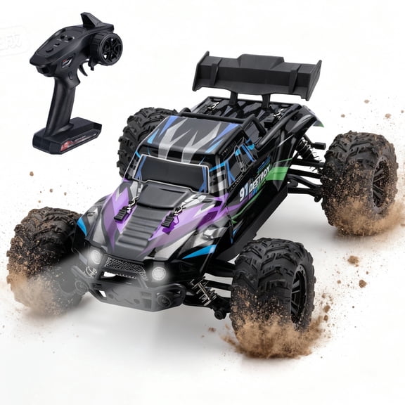Redsmile 1:16 Fast RC Cars, 37 MPH 4WD Off-Road Remote Control Car Truck with All-Terrain Tires and 2 Batteries, Toys Gift for Children and Kids