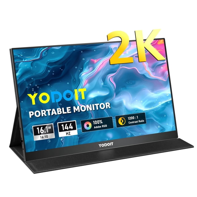 Monitor Portátil Yodoit 2.5K UHD 16 Pulgadas IPS con USB Tipo C y Altavoces Integrados