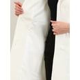 thumbnail image 5 of DARING DIVA Women's Lapel Collared Belted Trench Outerwear Coat L White, 5 of 6