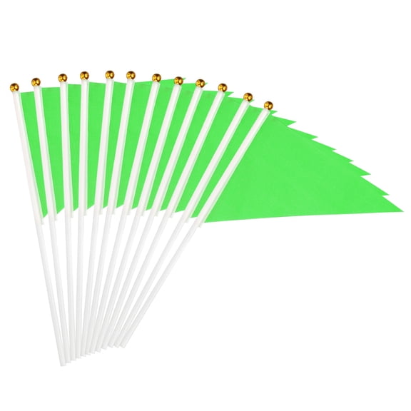 Uxcell 8x3 Inch Mini Pennant Flags, 25 Pcs Small Handheld Flag for DIY Celebration Sports,Green
