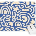 thumbnail image 1 of Blue Modern Abstract Pattern Mousepad Square Computer Mousepads for Desk Contemporary Art Collage Design NonSlip Rubber Base for Gaming & Office Use Wireless Mouse Desk Accessory, 1 of 1